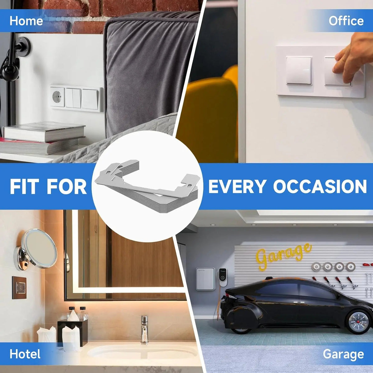 10 Pcs Wall Plate Spacer,Spacers for Electrical Outlets, Metal Flush Fit Device Leveling Plates for Electrical Outlet Repair, Fix Loose Outlets and Electrical Boxes