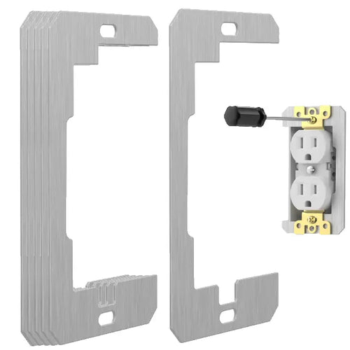 10 Pcs Wall Plate Spacer,Spacers for Electrical Outlets, Metal Flush Fit Device Leveling Plates for Electrical Outlet Repair, Fix Loose Outlets and Electrical Boxes