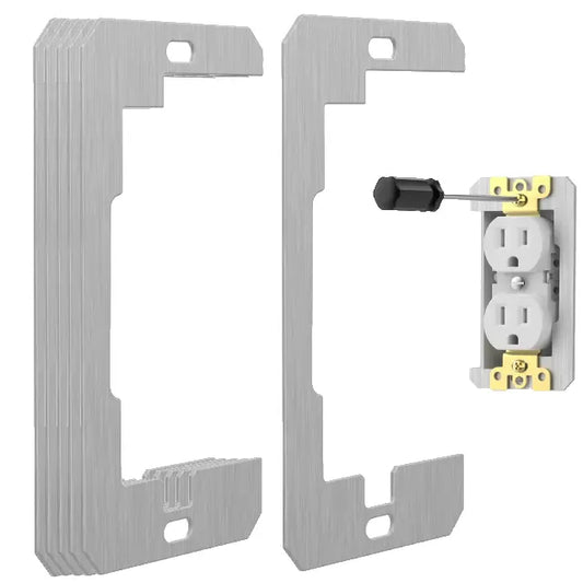 10 Pcs Wall Plate Spacer,Spacers for Electrical Outlets, Metal Flush Fit Device Leveling Plates for Electrical Outlet Repair, Fix Loose Outlets and Electrical Boxes